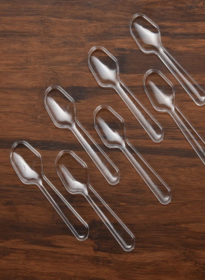 Teensery 200 Pcs Clear Plastic Spoons Disposable Mini Dessert Spoons for Ice Cream, Cake, Pudding, Yogurt, Appetizer (2.95 Inch) - Image 2